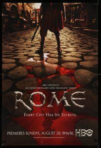 5t529 ROME tv poster '05 original Season One, McKidd, HBO, great image of man on bloody streets!