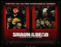 5t558 SHAUN OF THE DEAD mini poster '04 Edgar Wright, great wacky image of Simon Pegg w/ zombies!