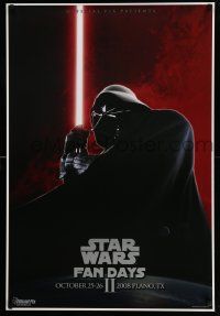 5t625 STAR WARS FAN DAYS 27x40 special '08 image of Darth Vader with signature red lightsaber!
