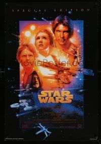 5t993 STAR WARS REPRO 27x40 special '90s Struzan & White, design from the 1997 re-release poster