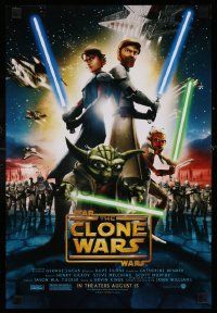 5t561 STAR WARS: THE CLONE WARS mini poster '08 art of Anakin Skywalker, Yoda, & Obi-Wan Kenobi!
