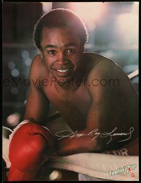 5t126 SUGAR RAY LEONARD 2-sided 20x25 advertising poster '80 cool boxing close up + others!