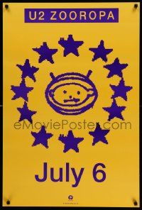 5t221 U2 24x36 music poster '93 wacky artwork of astronaut surrounded by stars, Zooropa!