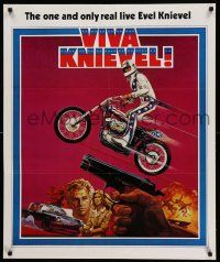 5t760 VIVA KNIEVEL 27x33 special '77 best art of the greatest daredevil jumping his motorcycle!