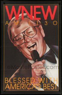 5t075 WNEW AM 1130 MEL TORME radio poster '80s close-up art of singing Mel Torme!