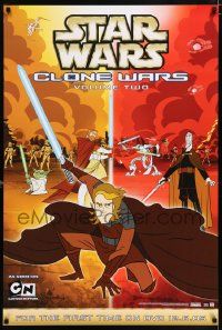 5t962 STAR WARS: CLONE WARS 27x40 volume 2 video poster '05 Anakin Skywalker, Yoda, & Obi-Wan Kenobi