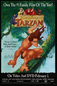 5t966 TARZAN 26x40 video poster '99 Walt Disney, Edgar Rice Burroughs, advance design!