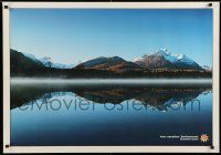 5t039 SWITZERLAND 28x39 Swiss travel poster '01 cool image of mountains reflected in lake!