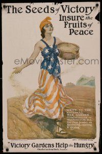 5t022 SEEDS OF VICTORY INSURE THE FRUITS OF PEACE 21x33 WWI war poster '18 James Montgomery Flagg!
