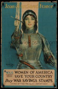 5t025 WOMEN OF AMERICA SAVE YOUR COUNTRY 18x28 WWI war poster '18 Joan of Arc by Haskell Coffin!