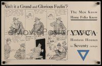 5t026 YWCA HOSTESS HOUSES 14x22 WWI war poster '18 wonderful comic strip art by Clare A. Briggs!