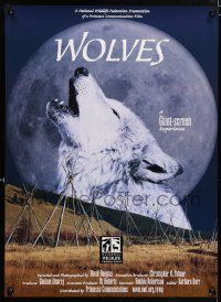 5t631 WOLVES 27x37 1sh '99 a giant-screen experience, wonderful wolf and moon image!