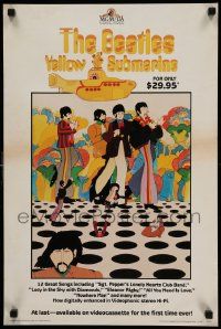 5t978 YELLOW SUBMARINE 16x24 video poster R87 psychedelic art, Beatles John, Paul, Ringo & George