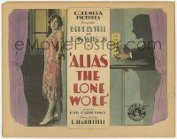 5w012 ALIAS THE LONE WOLF TC '27 jewel thief turned detective Bert Lytell in shadows by Lois Wilson