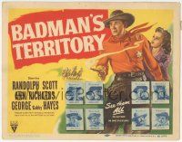 5w027 BADMAN'S TERRITORY TC '46 sheriff Randolph Scott, cool wanted posters with famous outlaws!