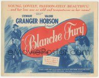 5w048 BLANCHE FURY TC '48 romantic art of Stewart Granger & Valerie Hobson, passionately beautiful!