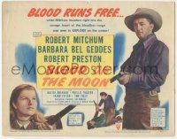 5w054 BLOOD ON THE MOON TC '49 Robert Mitchum & Barbara Bel Geddes, directed by Robert Wise!
