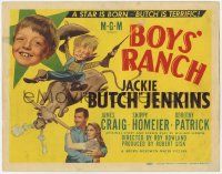 5w061 BOYS' RANCH TC '46 Al Hirschfeld art of Butch Jenkins on bull, James Craig, Dorothy Patrick