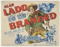 5w063 BRANDED TC '50 great artwork of tough cowboy Alan Ladd with gun in hand!