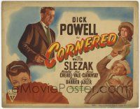 5w103 CORNERED TC '46 great art of the NEW rougher & tougher Dick Powell with gun!