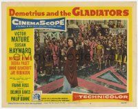 5w616 DEMETRIUS & THE GLADIATORS LC #3 '54 Biblical Victor Mature watches pretty Susan Hayward!