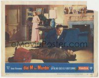 5w621 DIAL M FOR MURDER LC #1 '54 Alfred Hitchcock, Grace Kelly watches Ray Milland by dead body!