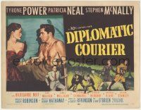 5w130 DIPLOMATIC COURIER TC '52 art of Patricia Neal holding gun on barechested Tyrone Power!