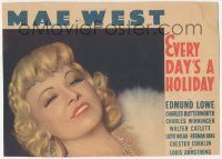 5w644 EVERY DAY'S A HOLIDAY LC '37 extreme close up of pretty Mae West with jeweled necklace!