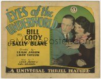 5w148 EYES OF THE UNDERWORLD TC '29 great close up of scared Bill Cody & pretty Sally Blane!