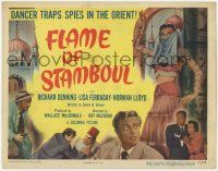 5w161 FLAME OF STAMBOUL TC '51 Richard Denning, sexy dancer traps spies in the Orient!