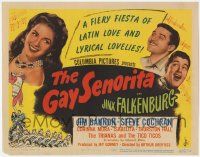 5w186 GAY SENORITA TC '45 great images of sexy Jinx Falkenburg in hippy happy Latin love show!