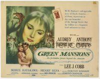 5w205 GREEN MANSIONS TC '59 cool art of Audrey Hepburn & Anthony Perkins by Joseph Smith!
