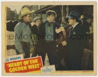 5w687 HEART OF THE GOLDEN WEST LC '42 Roy Rogers & Gabby Hayes in tense situation with man in suit!