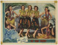 5w719 IN THE NAVY LC '41 close up of the Andrews Sisters in floral skirts hula dancing in Hawaii!