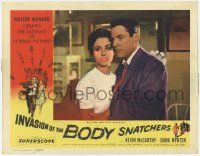 5w724 INVASION OF THE BODY SNATCHERS LC '56 best close up of scared Kevin McCarthy & Dana Wynter!