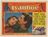 5w726 IVANHOE LC #4 '52 romantic super close up of Robert Taylor & young Elizabeth Taylor!