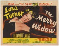 5w307 MERRY WIDOW TC '52 great art of sexy smiling Lana Turner in the saucy new musical!