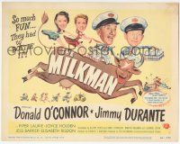 5w308 MILKMAN TC '50 wacky art of Donald O'Connor & Jimmy Durante on cow + sexy Piper Laurie!