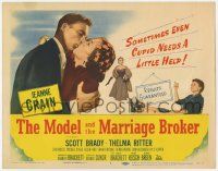 5w310 MODEL & THE MARRIAGE BROKER TC '52 Scott Brady kisses Jeanne Crain, smoking Thelma Ritter!