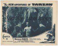 5w806 NEW ADVENTURES OF TARZAN chapter 11 LC '35 smiling Bruce Bennett posing in front of elephant!