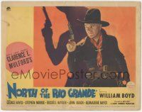 5w809 NORTH OF THE RIO GRANDE LC '37 c/u of William Boyd as Hopalong Cassidy with gun by shadow!