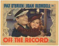 5w812 OFF THE RECORD LC '39 wonderful close up of newspaper reporters Pat O'Brien & Joan Blondell!