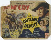5w346 OUTLAW DEPUTY TC '35 cool art of cowboy Tim McCoy on horse, romance, action, thrills!