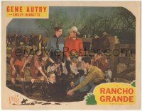 5w833 RANCHO GRANDE LC R45 Gene Autry & Smiley Burnette stare at each other by teens helping guy!