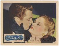 5w842 RHAPSODY IN BLUE LC '45 romantic close up of Robert Alda about to kiss sexy Alexis Smith!