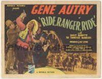 5w364 RIDE RANGER RIDE TC '36 great image of cowboy Gene Autry struggling w/Native American Indian