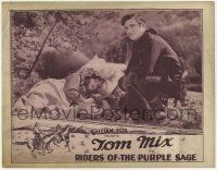 5w845 RIDERS OF THE PURPLE SAGE LC '25 great image of Tom Mix kneeling by sleeping Mabel Ballin!