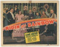 5w368 RIDIN' ON A RAINBOW TC '41 cowboy Gene Autry with guitar & top cast raising their hats!