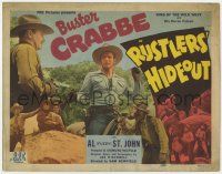 5w372 RUSTLERS' HIDEOUT TC '44 Buster Crabbe, King of the Wild West & His Horse Falcon + Fuzzy!