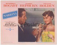 5w857 SABRINA LC #4 '54 Billy Wilder, Audrey Hepburn & Humphrey Bogart toast w/champagne glasses!